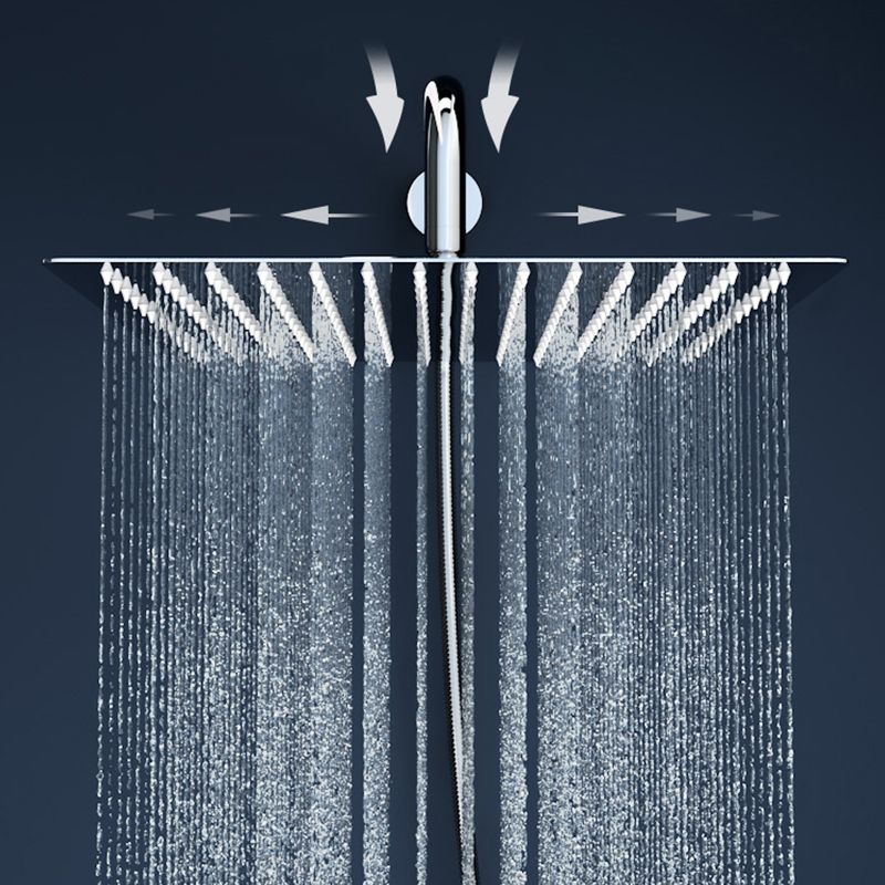 Contemporary Fixed Shower Head with Shower Arm Rain Fall Wall-Mount Showerhead