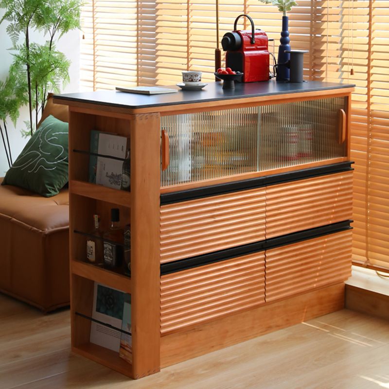 Modern Faux Marble Bar Dining Table Rectangle Bar Table for Kitchen