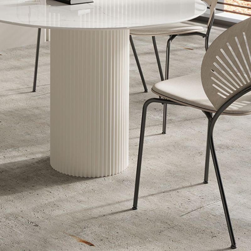 Free Form Stone Top Dining Table for Home Contemporary White Dinette Table
