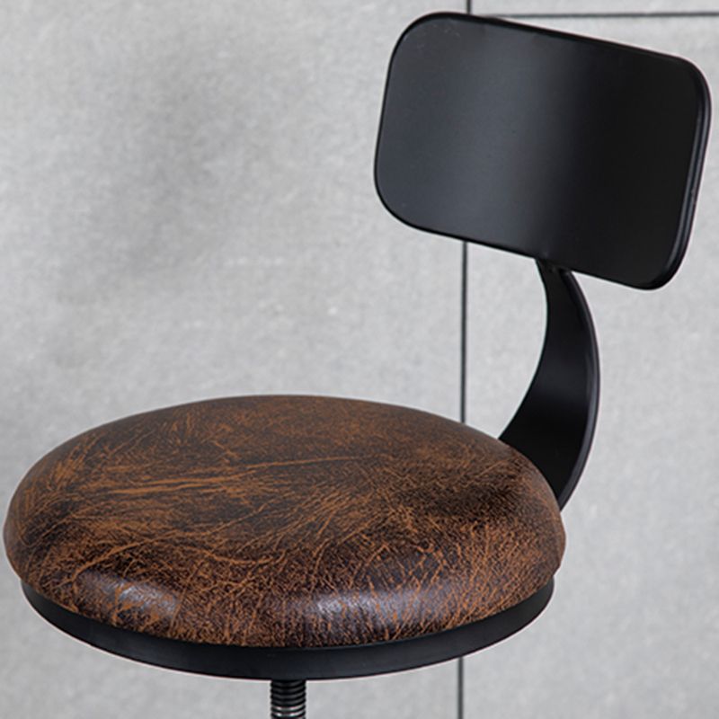 Scandinavian Metal Barstool Faux Leather Counter Stool With 4 Legs in Matte Finish