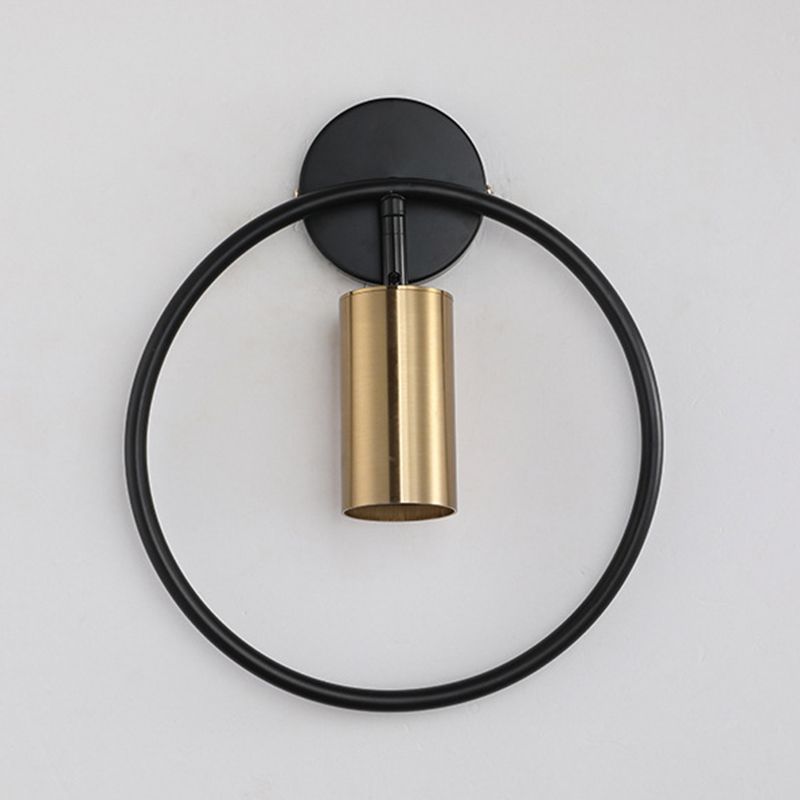 Modernism Single Golden/Black Wall Mounted Sconce Metal Shaded Wall Light