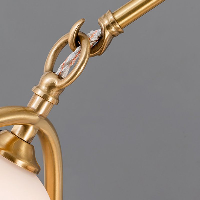 Moderne Kupfer Island Lights Multi-Head-Restaurant Hängende Lampen mit Globe Glass Shade