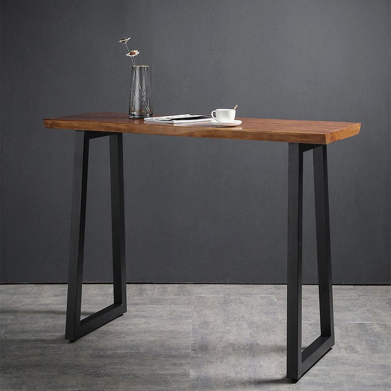 1/2/3 Pieces Industrial Iron Bar Table Set Rectangle Bistro Set with Pine Wood Top