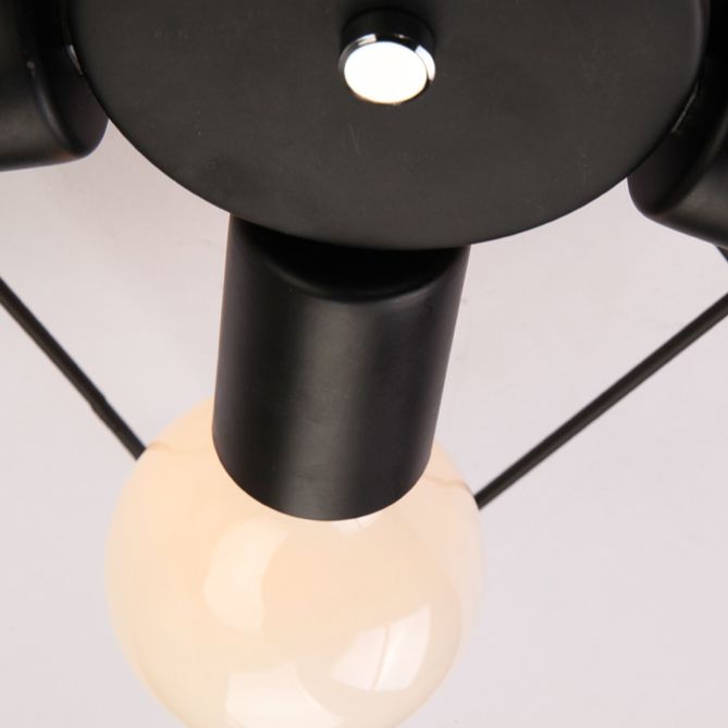 Modern Star Shape Semi Flush Mount Lighting Metal 5 Lights Semi Flush Light Fixtures