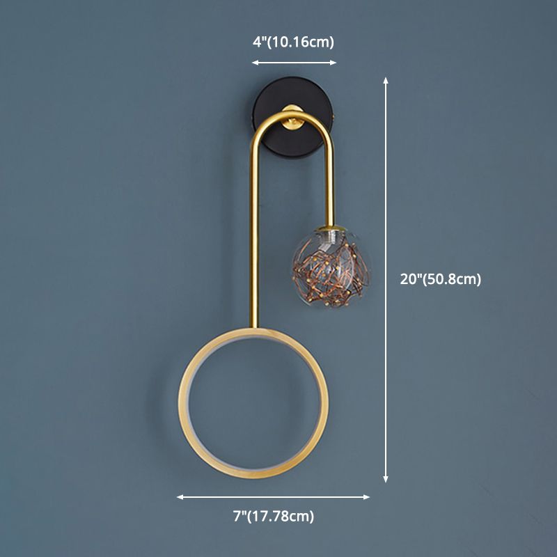 Metallo lampada appesa a parete in vetro a parete a parete in metallo a parete a parete con piastra backplate metallica