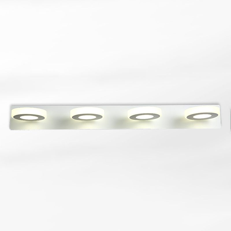 Round Shape Metal Wall Lighting Modern Multi Lights Mirror Wall Mounted Lighting in White