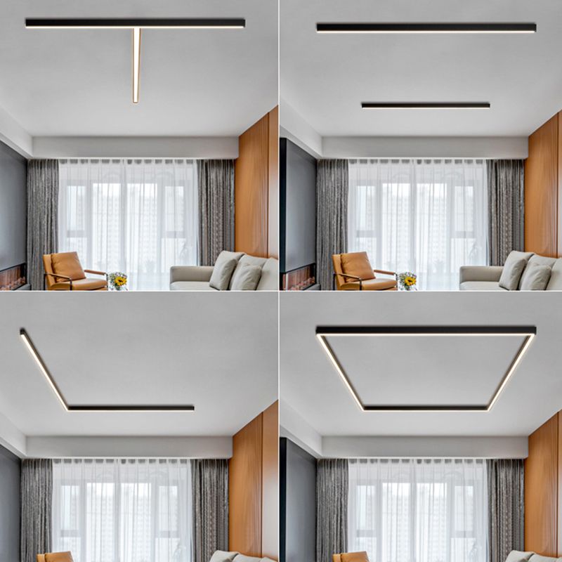 Modern Minimalist Long Strip LED Ceiling Light Aluminum Alloy  Kitchen Bar Full Ceiling Light