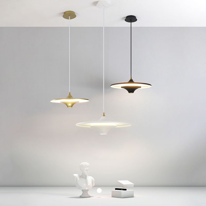 Macaron Style Hanging Light Fixture 1-Light LED Pendant Lamp with Iron Shade for Bedroom