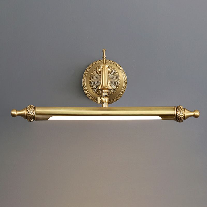 28" Wide Traditional Style LED Vanity Mirror Light Antique Brass Long-strip Wall Lamp for Bathroom