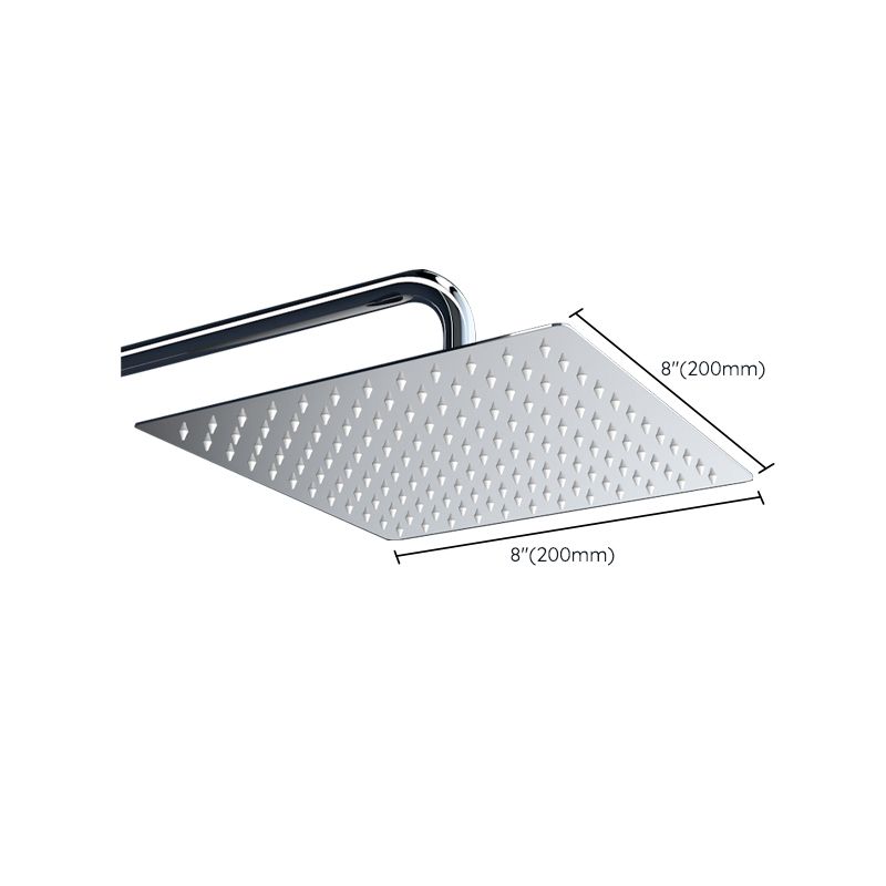 Contemporary Fixed Shower Head with Shower Arm Rain Fall Wall-Mount Showerhead