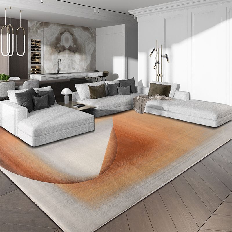 Modern Living Room Rug Multi Colored Abstract Printed Area Carpet Polyster Non-Slip Backing Pet Friendly Indoor Rug