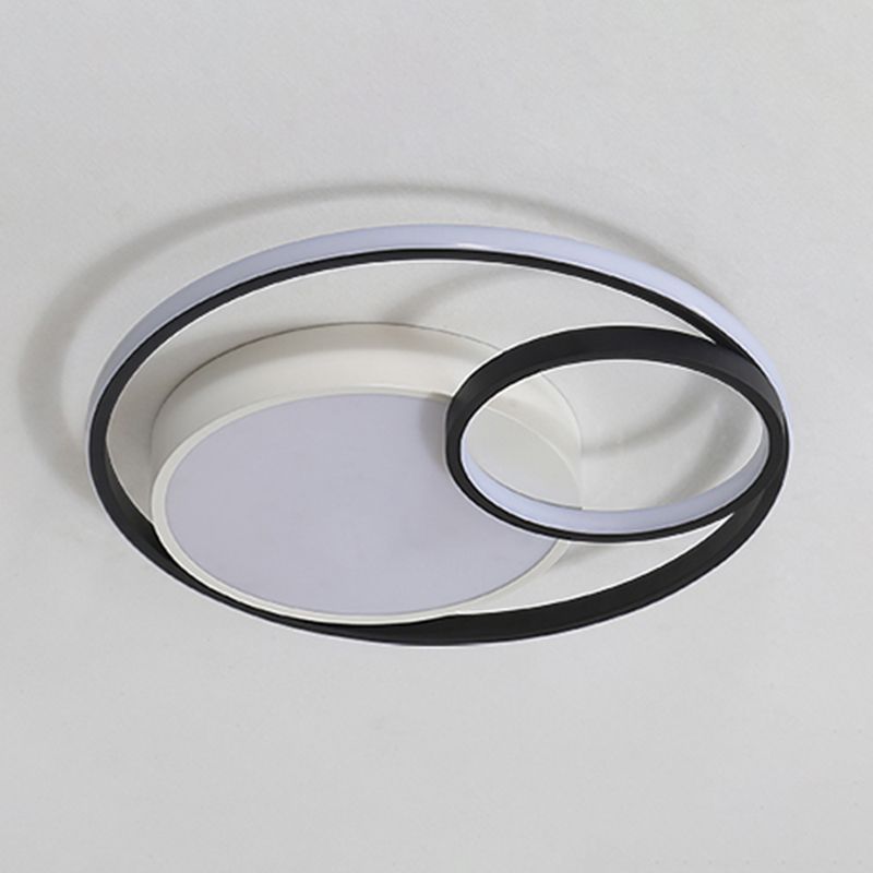 Modern Black & White Ceiling Light  Acrylic Shade LED Flush Mount Light for Living Room