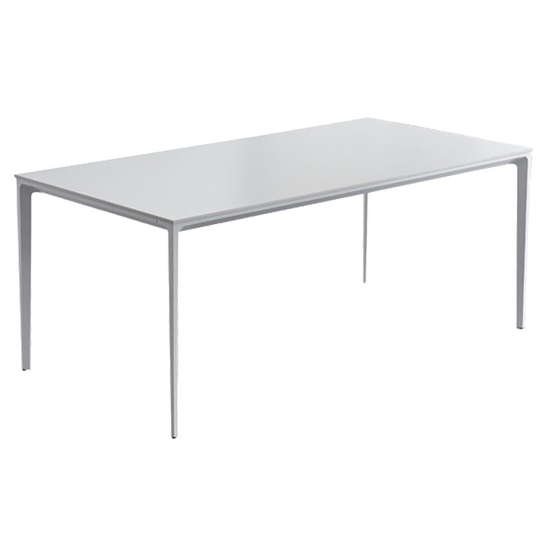 Industrial Rectangle White Dining Table Sintered Stone Standard Dining Table for Kitchen