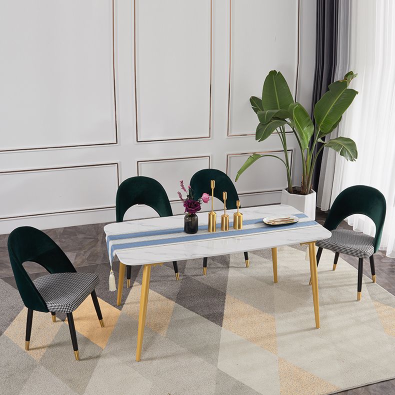 Modern Metal Dining Room Chairs Armless Open Back Dining Side Chair for Home Use