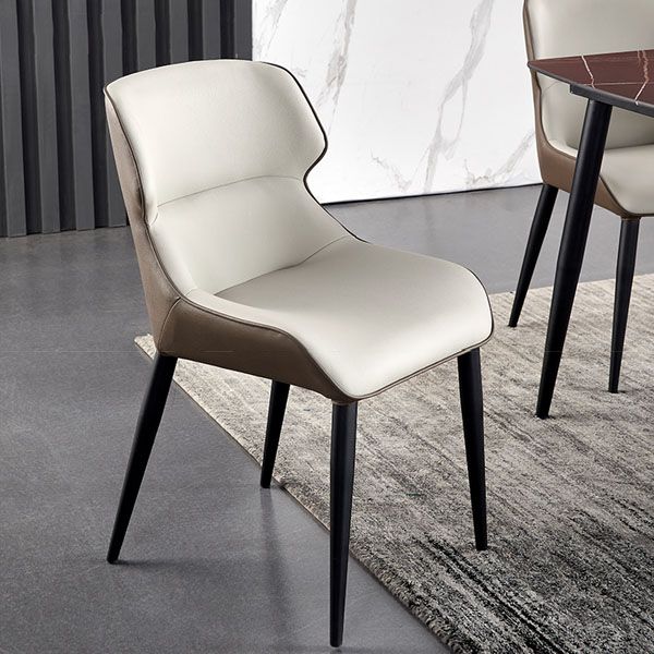 Silla de comedor de metal contemporánea con respaldo para uso doméstico (juego de 2)