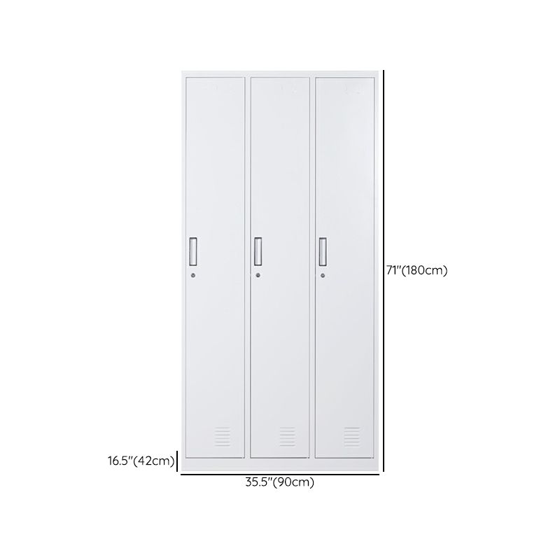 Metal Gray Cabinet for Bathroom Contemporary Storage Cabinet with Hinged Doors