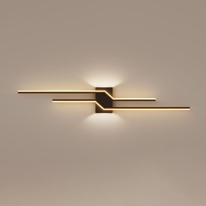2-Light Modernism Wall Mounted Sconce White/Black LED Wall Light for Foyer