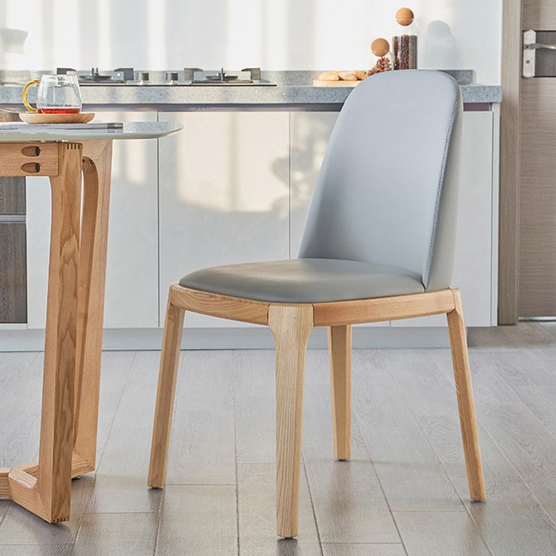 Silla de comedor de madera moderna, sillas de comedor tapizadas sin brazos para uso doméstico