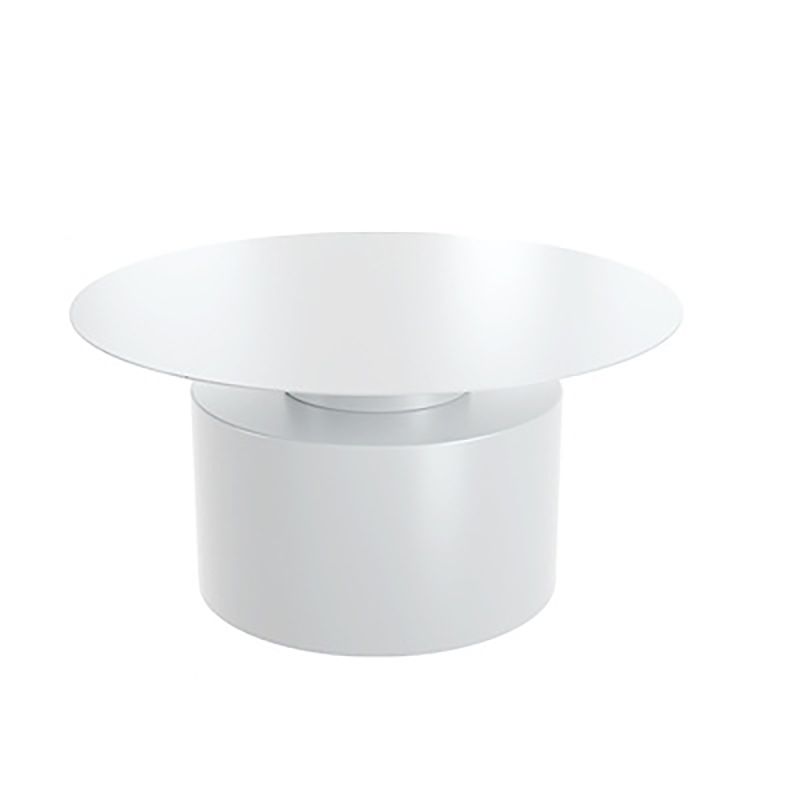 Pedestal Metal Coffee Table Contemporary Cocktail Table in Black/White