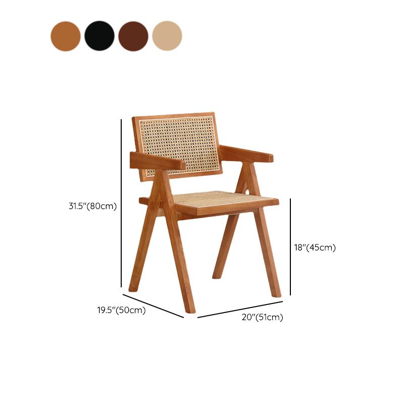 Dining Room Arm Dining Chair Home Solid Wood Cane Back Dining Chair
