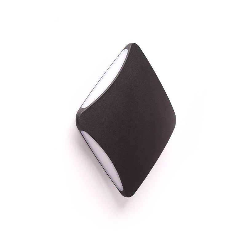 Moderne stijl diamant wandmontage licht aluminium 4 "/6" brede led veranda sconce lamp in zwart