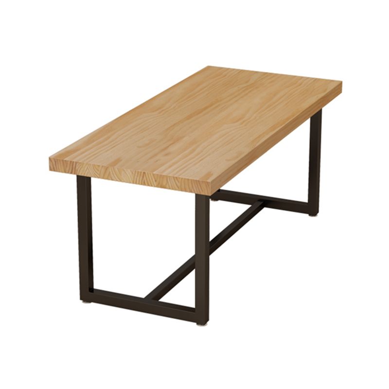 Modern Style Solid Wood Dining Set with Rectangle Shape Table and Trestle Base for Home Use