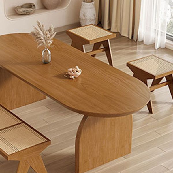 Dining Room Oval Dinner Table Kitchen Solid Wood Dining Table