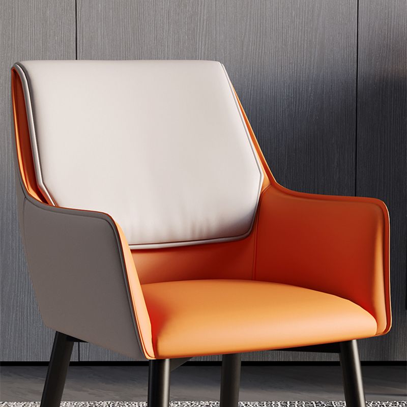Accueil Fauteuil contemporain Chaise de salle à manger en métal à dossier Parsons avec coussin