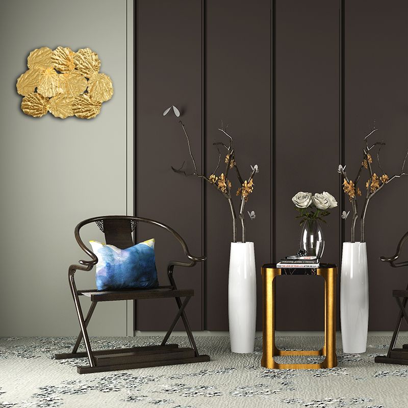 Blattform Flur -Leuchte Leuchte moderne stilvolle Aluminium 4 Lampen dunkle Kaffee/goldene Wandhalterung Licht, 16 "/17" W.