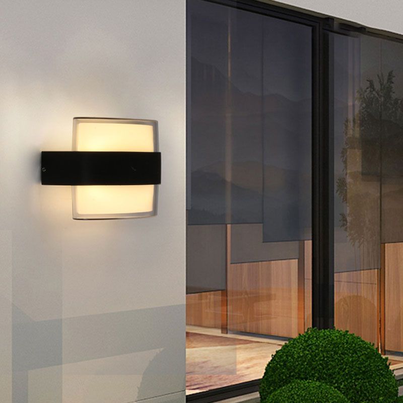 Iluminación geométrica de la exploración moderna balcón acrílico lámpara de pared LED lámpara en negro texturizado