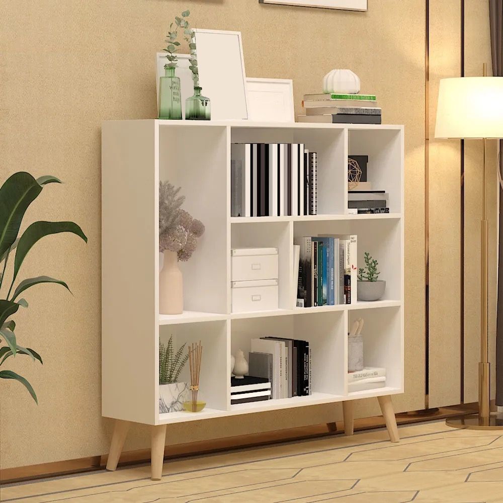 Engineered Wood Shelf Bookcase Closed Back Bookshelf for Study Room