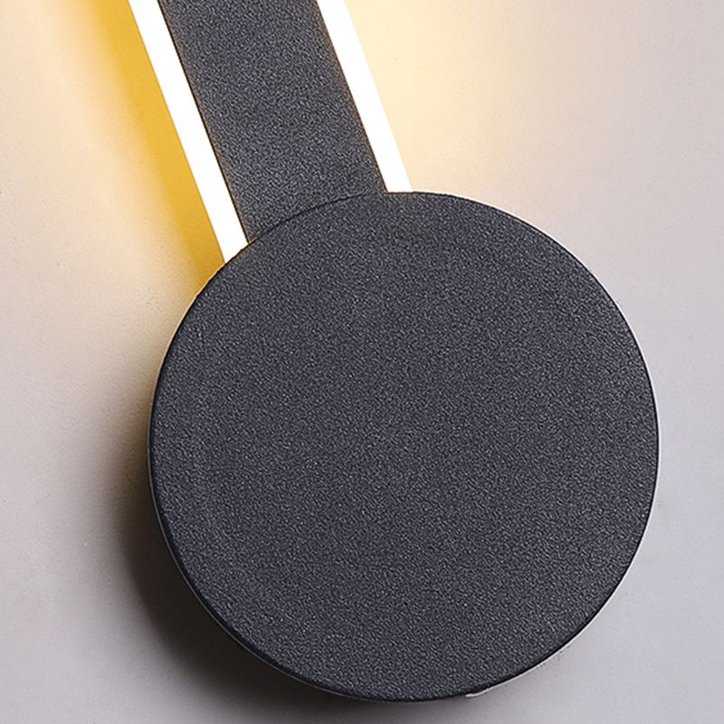 Metal Linear Shape Wall Light Modern Style Multi Lights Wall Mounted Light in Black