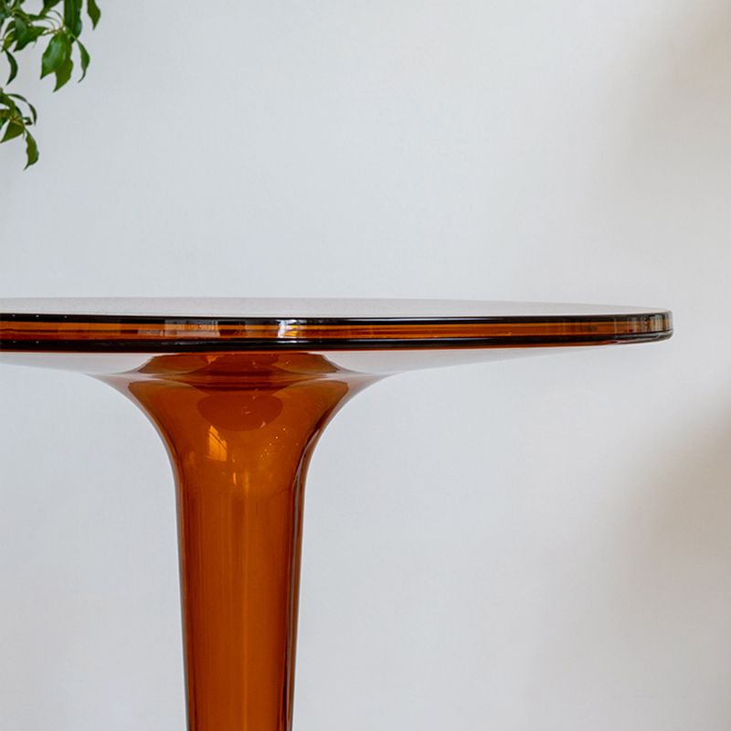 Plastic Round Side End Table 19.09" Wide Pedestal Sofa Side Accent Table