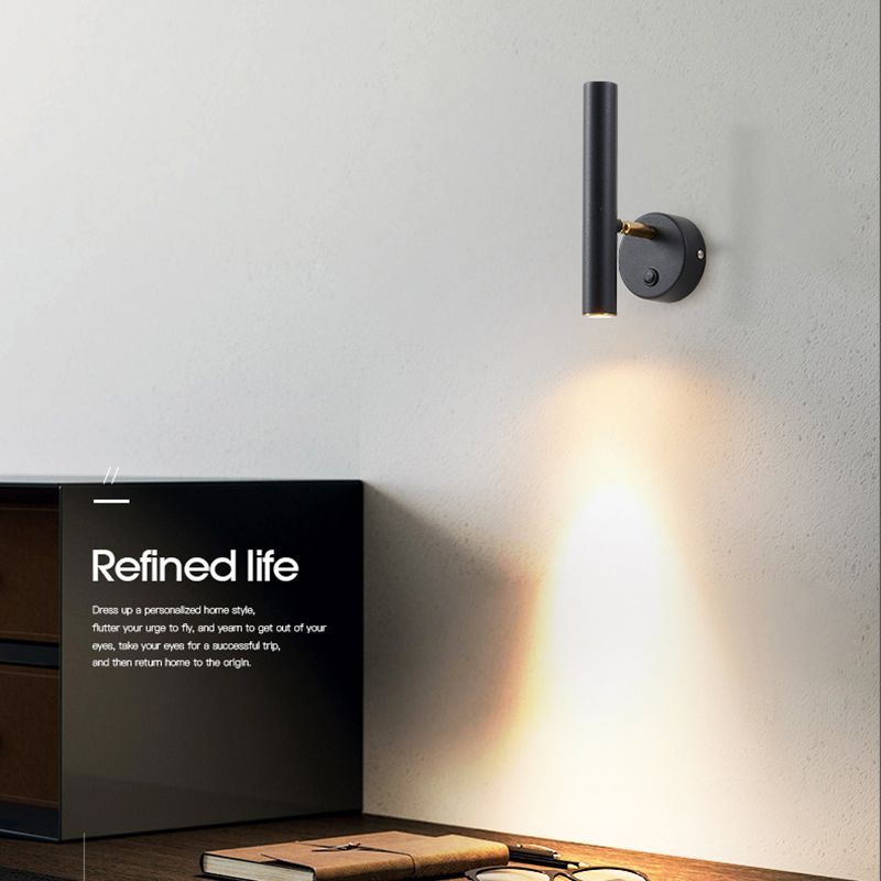 Modern Simple Wall Light Cylinder Shape LED Rotatable Wall Lamp for Living Room