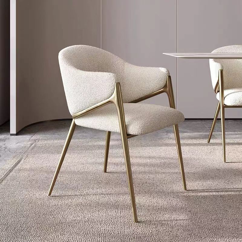 Contemporary Metal and Upholstered Dining Room Chair for Kitchen