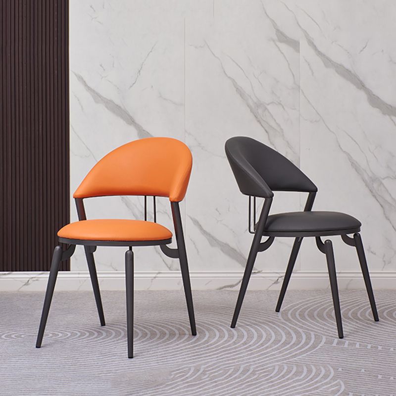 Metal Industrial Dining Chair Matte Finish Open Back Side Chair