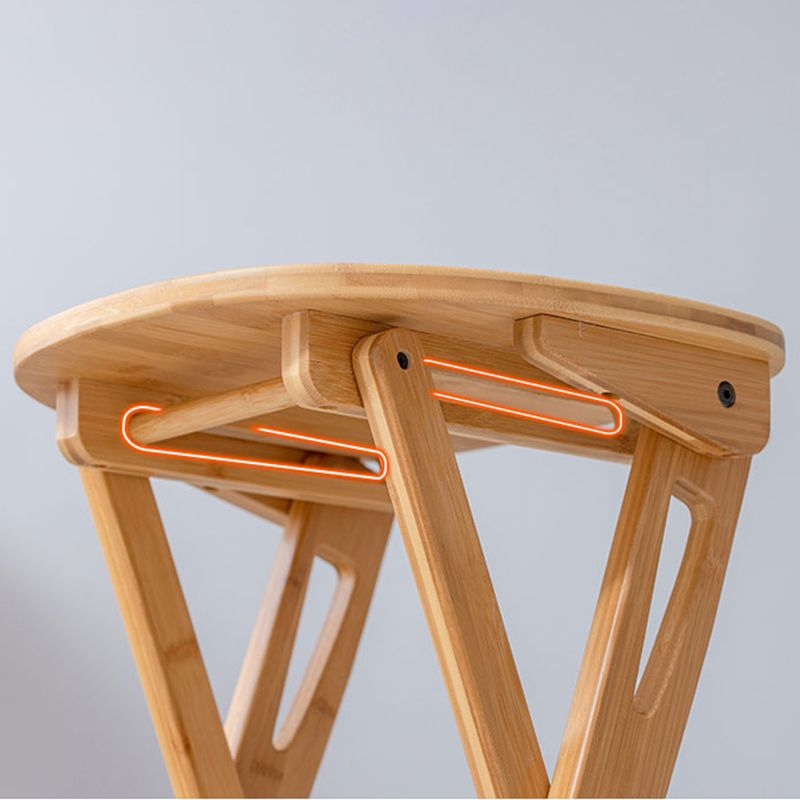 Nordic Style Armless Wood Barstools Folding Counter Stools for Living Room