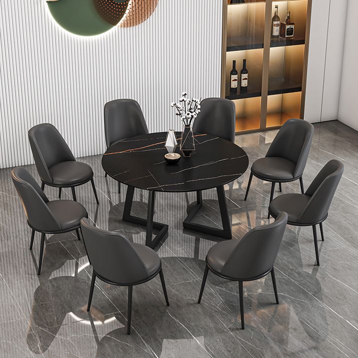 Tavolo da pranzo in pietra sinterizzato glam tavolo da pranzo da cucina standard con doppia base di piedistallo