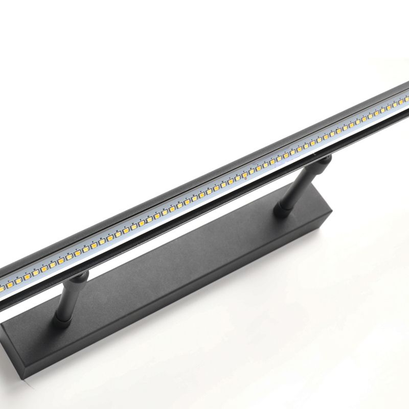 Linear Metal Wall Sconce Modern 1 Light Mirror Swing Arm Wall Mount Lighting in Black