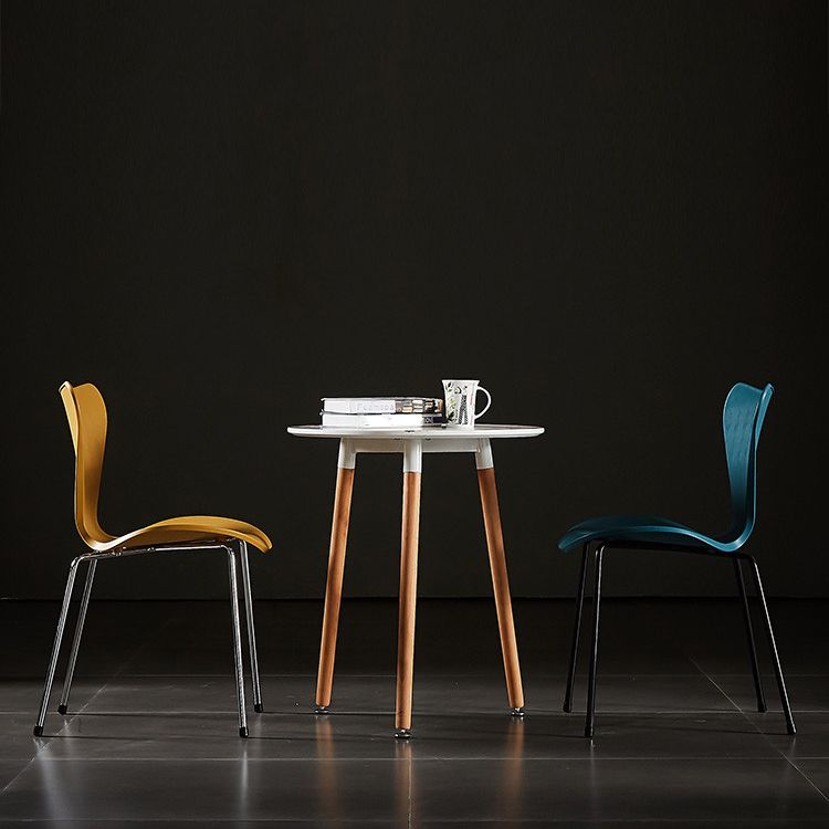 Sillas sin brazos para comedor con respaldo lateral, sillas laterales para comedor interior con patas de metal