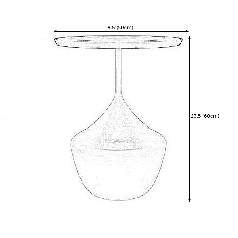 Modern Single Pedestal Base Solid Color Metal Round End Table