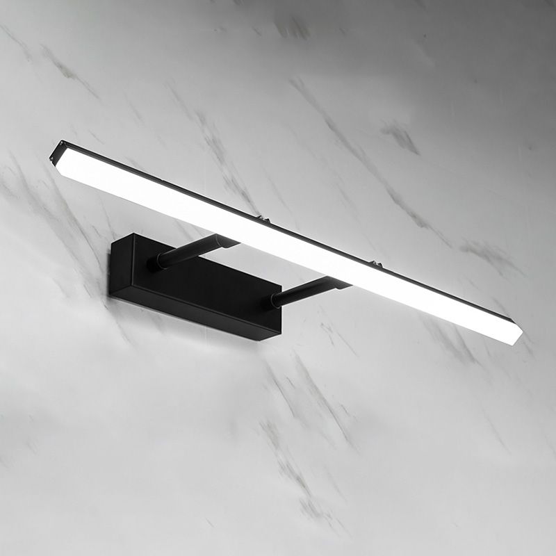 Metallausziehbare Wandlampe Nordischer Stil schwarzer LED -Spiegel Licht für Badezimmer