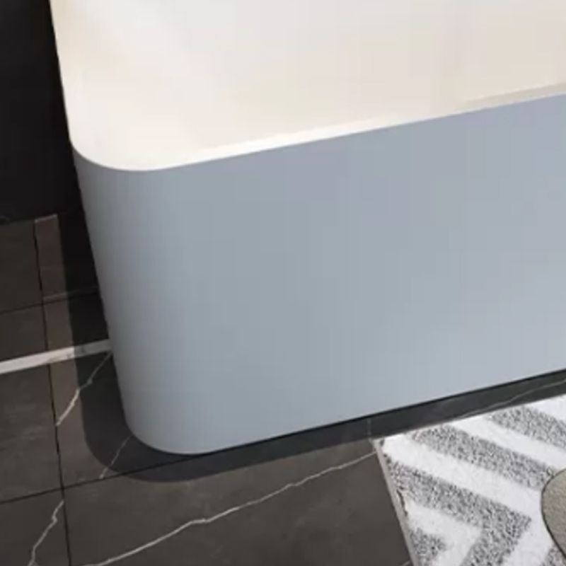 Stone Soaking Tub Antique Finish Rectangular Back to Wall Bath