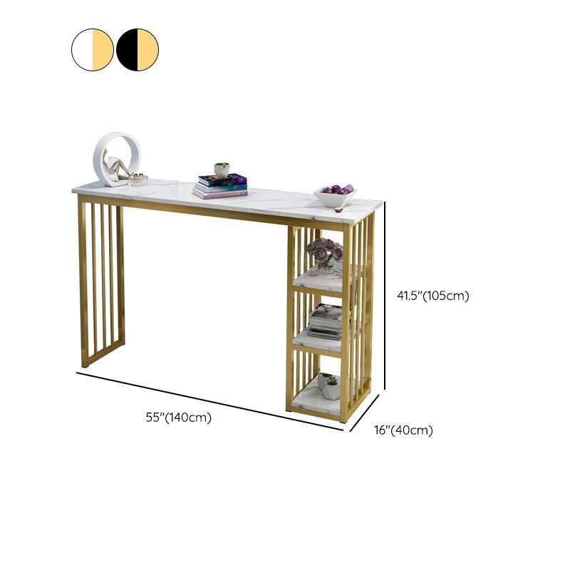 Glam Style Rectangle Wood Bar Height Pub Table for Living Room