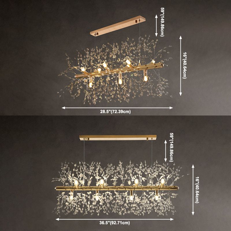 Contemporary Creative Crystal Island Light Fixture for Drawing Room Bedroom