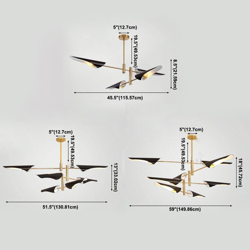 Postmoderne hangende lichten Multi Heads Metal kroonluchter voor woonkamer slaapkamer