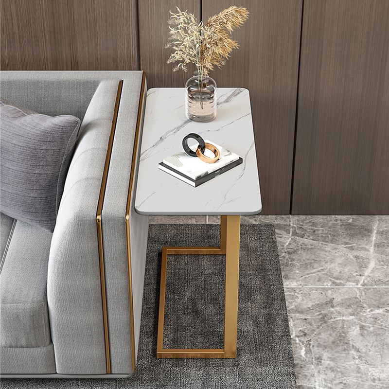 21.6" Rectangular Slate Top Side Table Ironcraft C End Table