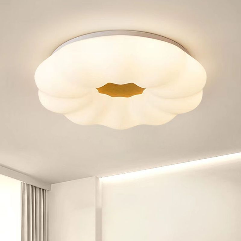 LED Ceiling Light Wooden Ceiling Mount Light with Acrylic Shade for Living Room