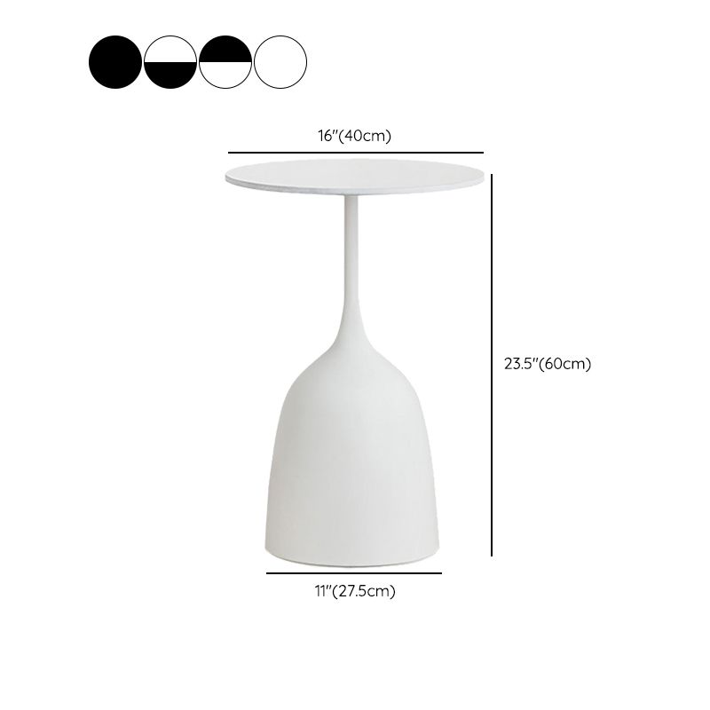 Round Top Side Table Metal 1 Leg Base Living Room End  Side Table