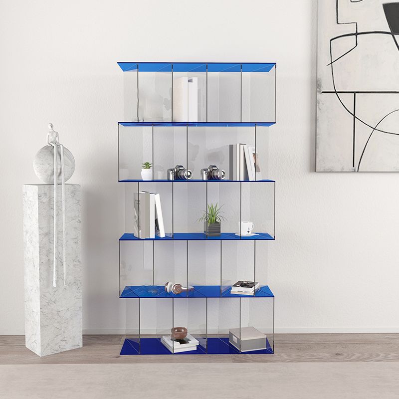 Scandinavian Standard Bookshelf Acrylic Open Back Bookcase with Shelves